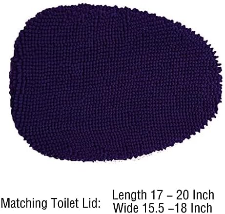 Madeals Bath Rug Set Combo 4 Piece with Toilet Lid Cover, Soft Shaggy Bath Rug Set 3 Piece and U-Shaped Toilet Floor Rug Navy Blue