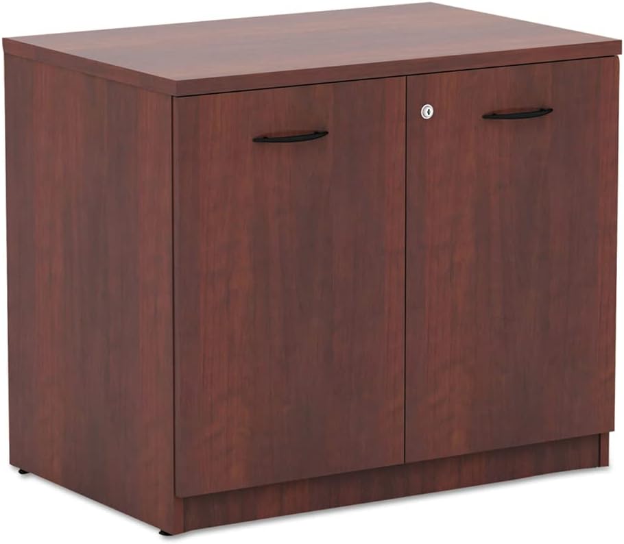 Alera Valencia Series 35 by 22 by 29-1/2-Inch Storage Cabinet with Adjustable Shelf, Mahogany