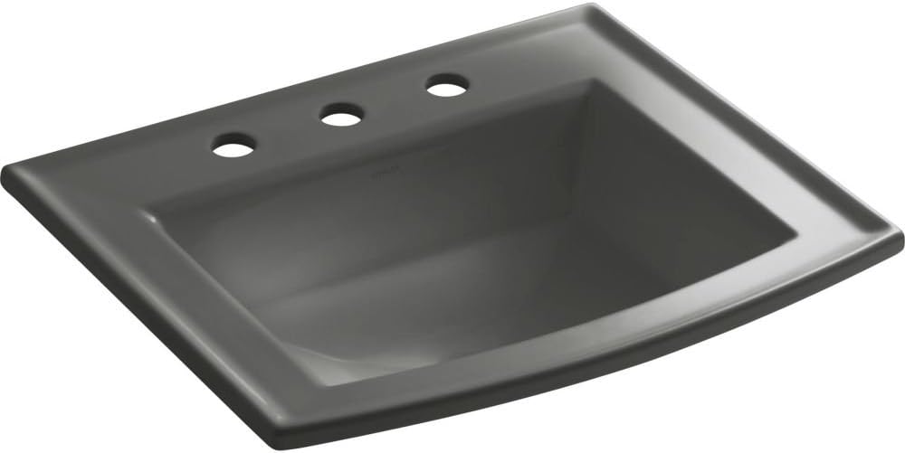 KOHLER Archer Drop-in bathroom sink with 8" widespread faucet holes, White