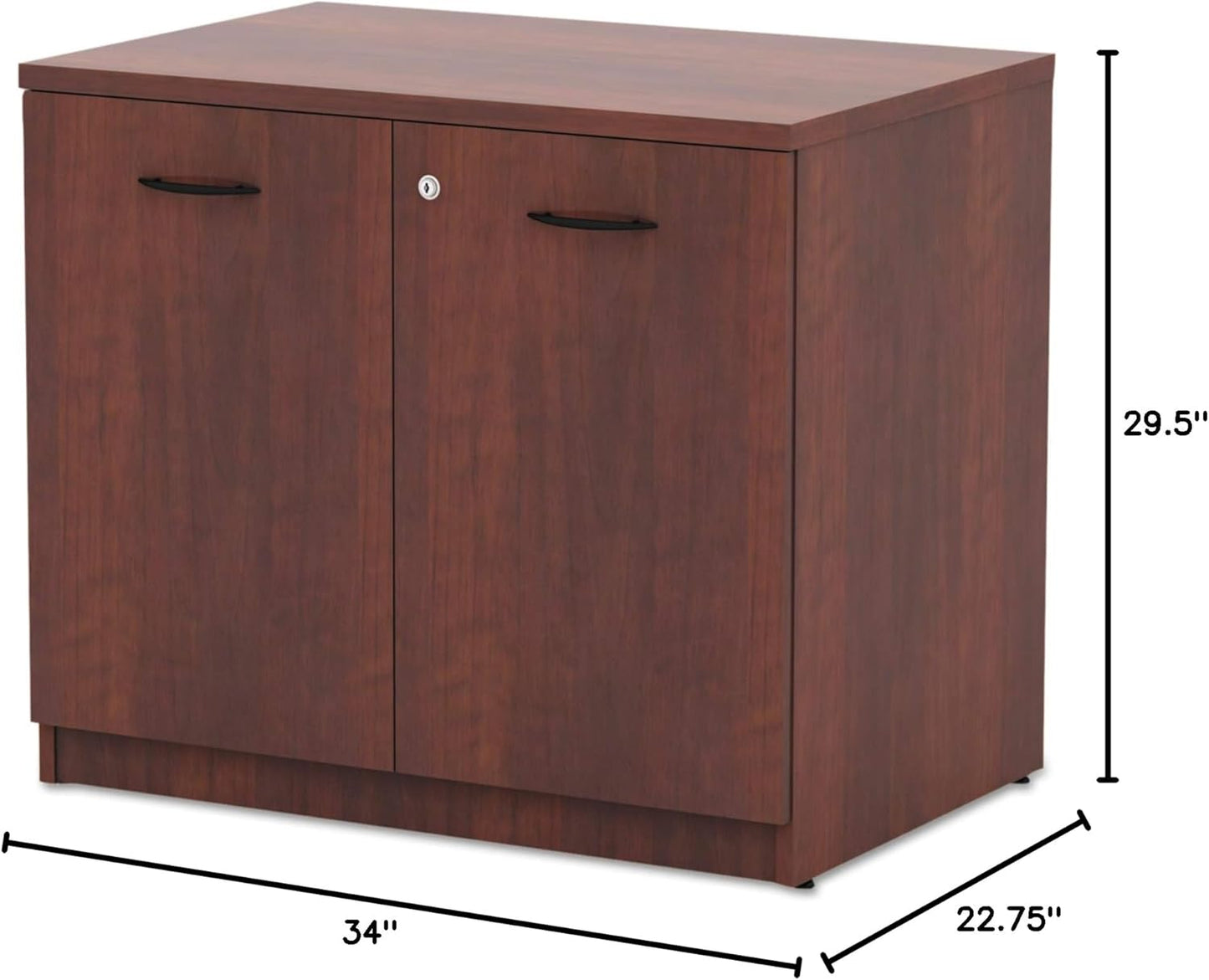 Alera Valencia Series 35 by 22 by 29-1/2-Inch Storage Cabinet with Adjustable Shelf, Mahogany
