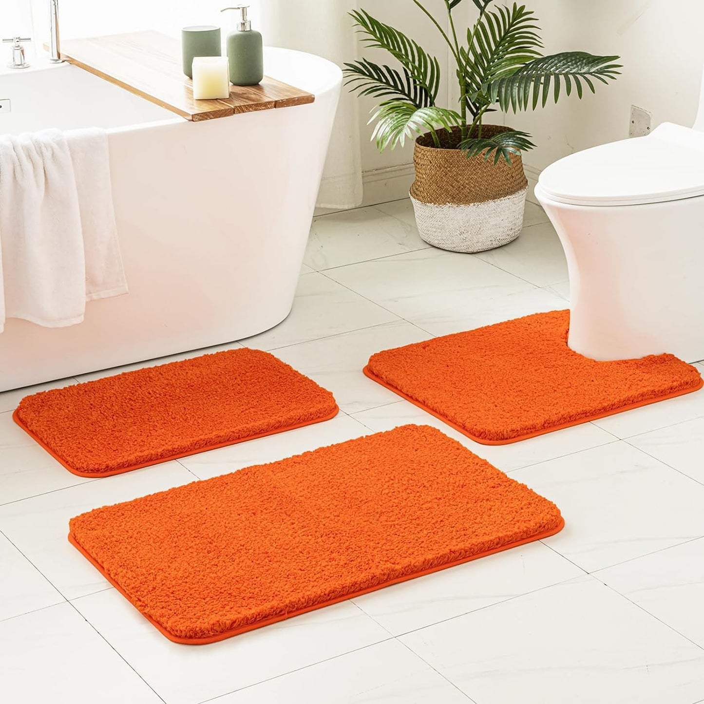 MIULEE 3 Pieces Bathroom Rugs and mats Sets Extra Thick Non Slip Microfiber Bath Mats and U-Shaped Contour Toilet Rug for Bath Room Floor Restroom,20"x30"+16"x24"+20"x20", Teal