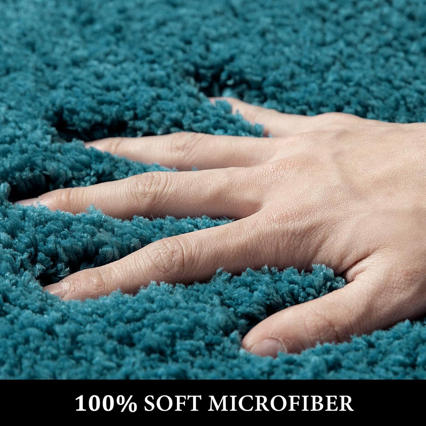 MIULEE 3 Pieces Bathroom Rugs and mats Sets Extra Thick Non Slip Microfiber Bath Mats and U-Shaped Contour Toilet Rug for Bath Room Floor Restroom,20"x30"+16"x24"+20"x20", Teal