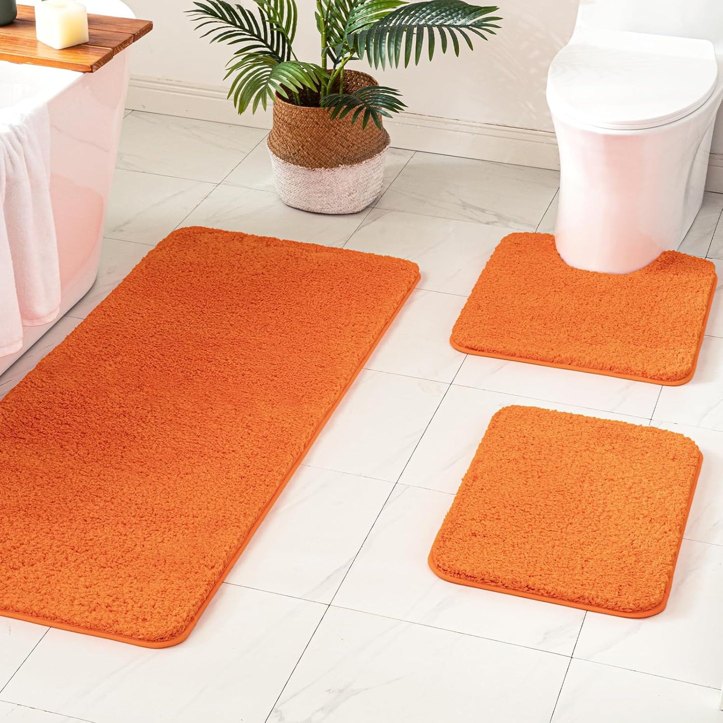 MIULEE 3 Pieces Bathroom Rugs and mats Sets Extra Thick Non Slip Microfiber Bath Mats and U-Shaped Contour Toilet Rug for Bath Room Floor Restroom,20"x30"+16"x24"+20"x20", Teal