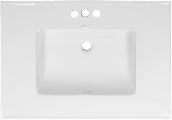 Swiss Madison SM-VT328-3 Voltaire Vanity Top Sink with 4" Centerset Faucet Holes