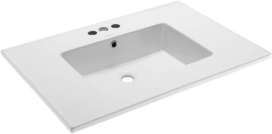 Swiss Madison SM-VT328-3 Voltaire Vanity Top Sink with 4" Centerset Faucet Holes