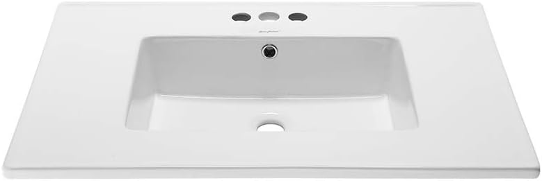 Swiss Madison SM-VT328-3 Voltaire Vanity Top Sink with 4" Centerset Faucet Holes