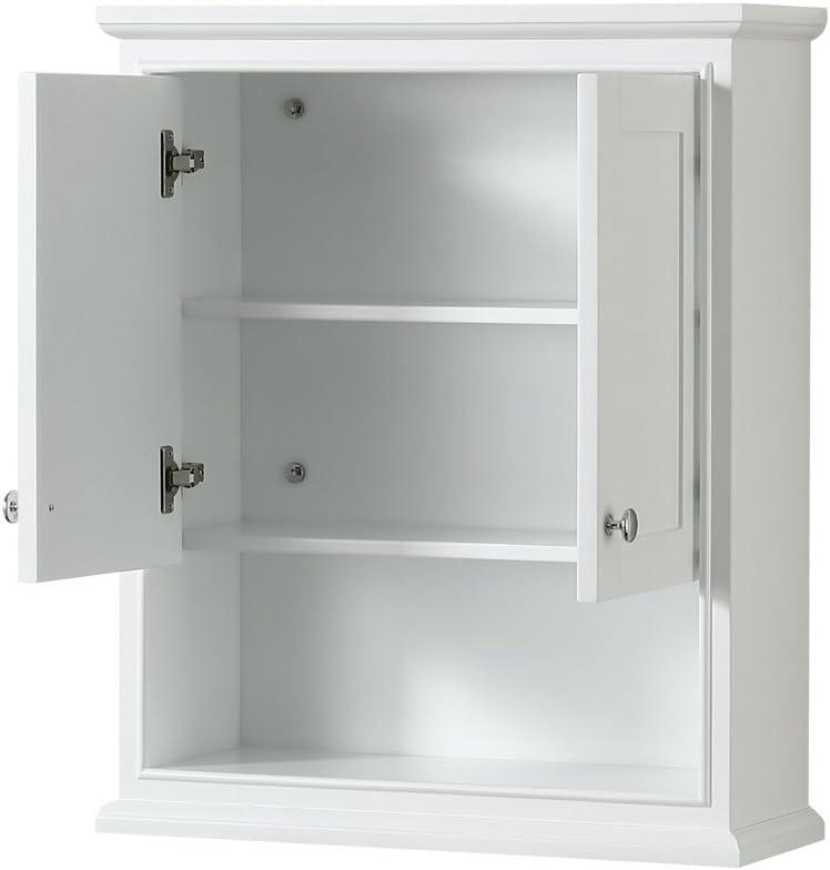 Wyndham Collection Deborah Bathroom Wall-Mounted Storage Cabinet in White