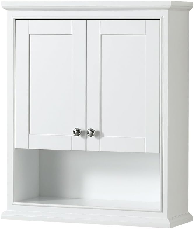 Wyndham Collection Deborah Bathroom Wall-Mounted Storage Cabinet in White
