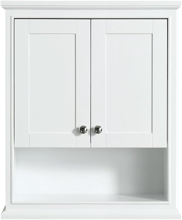 Wyndham Collection Deborah Bathroom Wall-Mounted Storage Cabinet in White