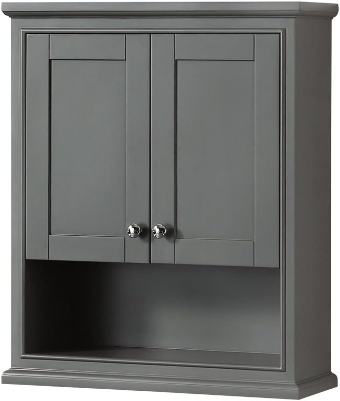 Wyndham Collection Deborah Bathroom Wall-Mounted Storage Cabinet in White