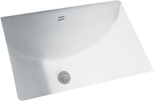 American Standard 0614000.020 Studio Ceramic Undermount Rectangular Bathroom Sink, 18'' L x 12'' W x 16.43'' H, White