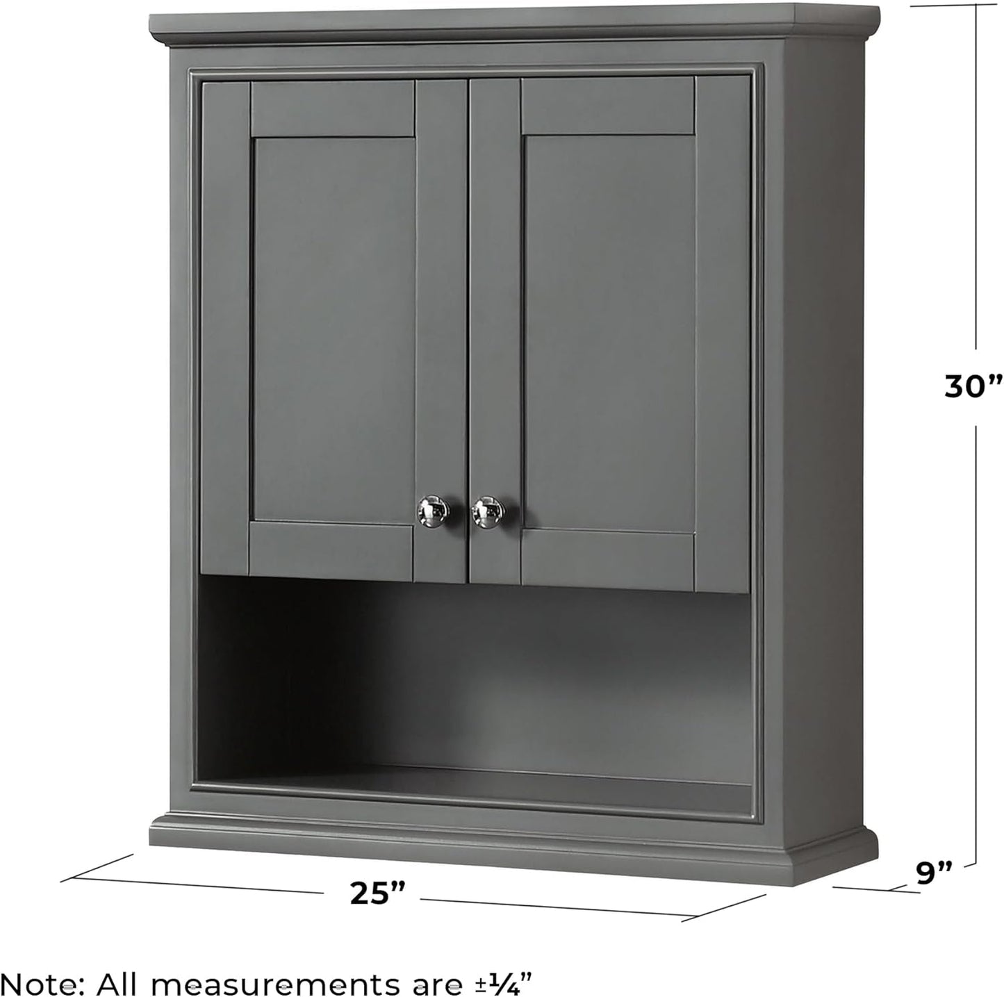 Wyndham Collection Deborah Bathroom Wall-Mounted Storage Cabinet in White