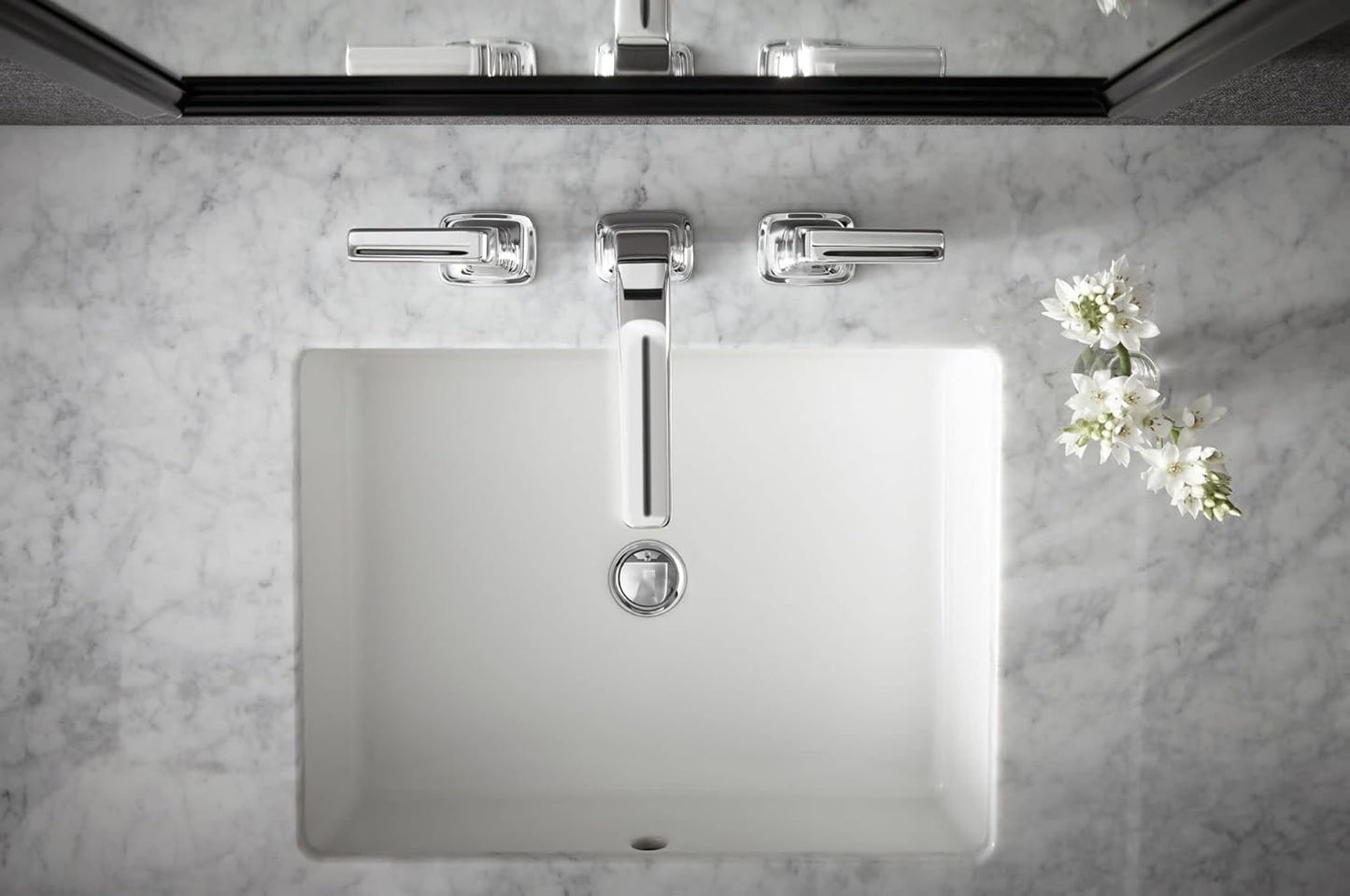 KOHLER 2882-0 Verticyl Rectangular Undermount Bathroom Sink, 19 3/4", White