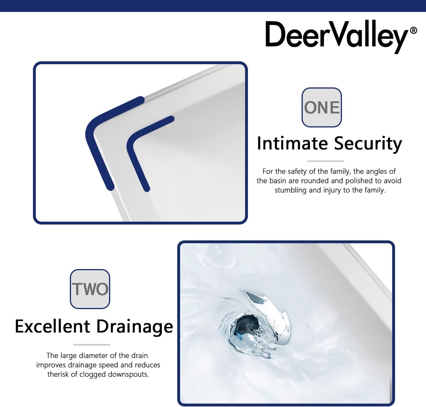 DeerValley 26"L X 20"W Rectangular Pedestal Sink, Apex White Ceramic Pedestal Bathroom Sink with 3 Faucet Holes at 4" Faucet Centers, with Overflow,DV-1P521