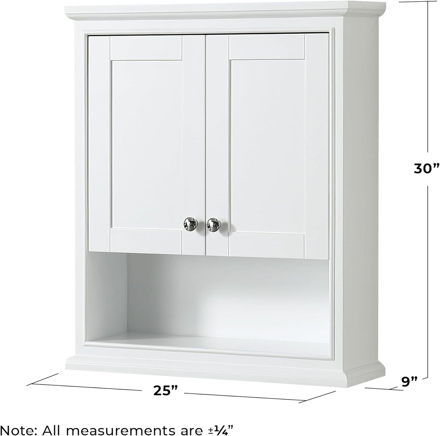 Wyndham Collection Deborah Bathroom Wall-Mounted Storage Cabinet in White