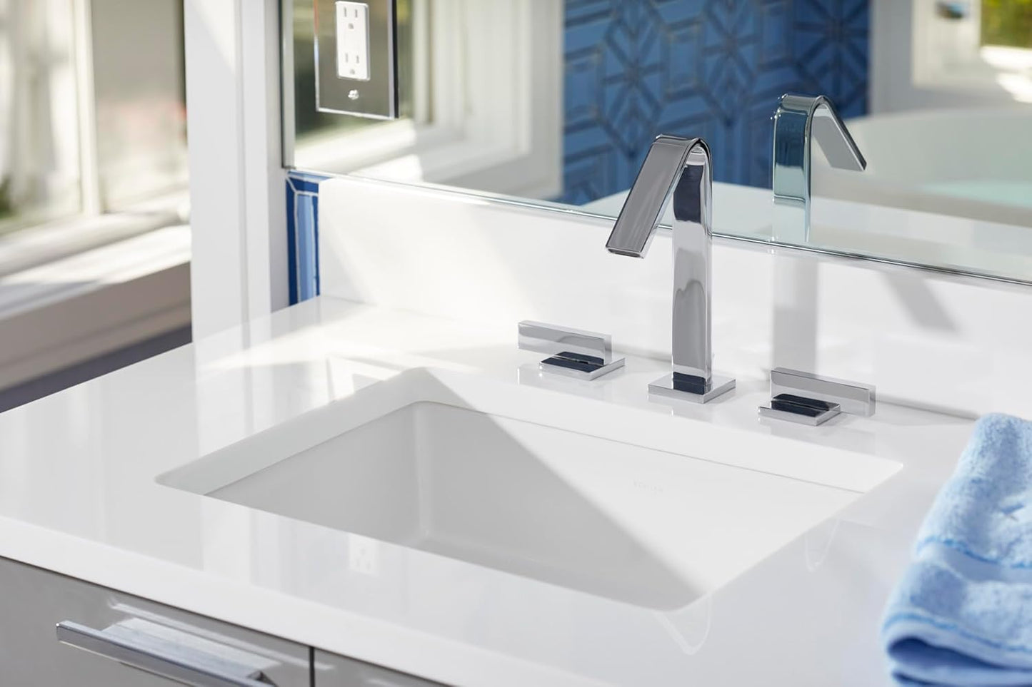 KOHLER 2882-0 Verticyl Rectangular Undermount Bathroom Sink, 19 3/4", White