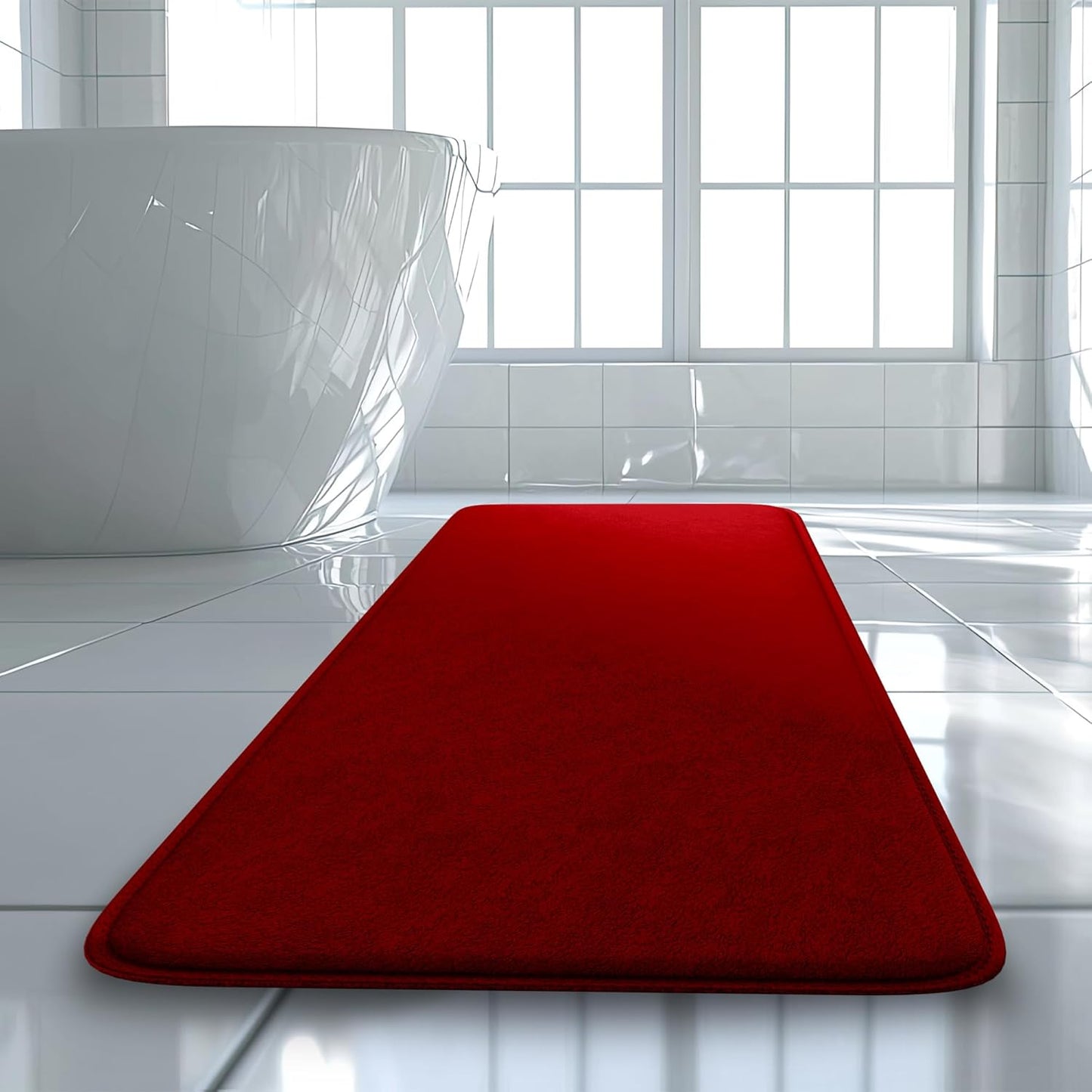 5-Piece Bathroom Rug Set - Memory Foam, Non-Slip, Machine Washable, Quick-Drying, Aqua Teal