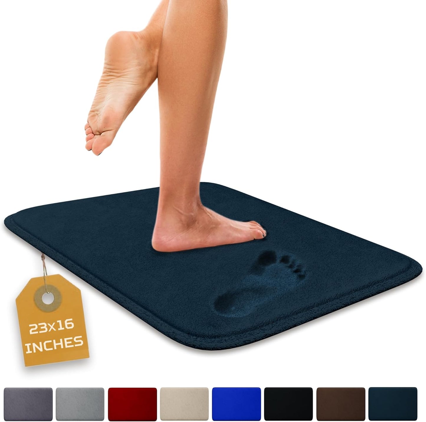 5-Piece Bathroom Rug Set - Memory Foam, Non-Slip, Machine Washable, Quick-Drying, Aqua Teal