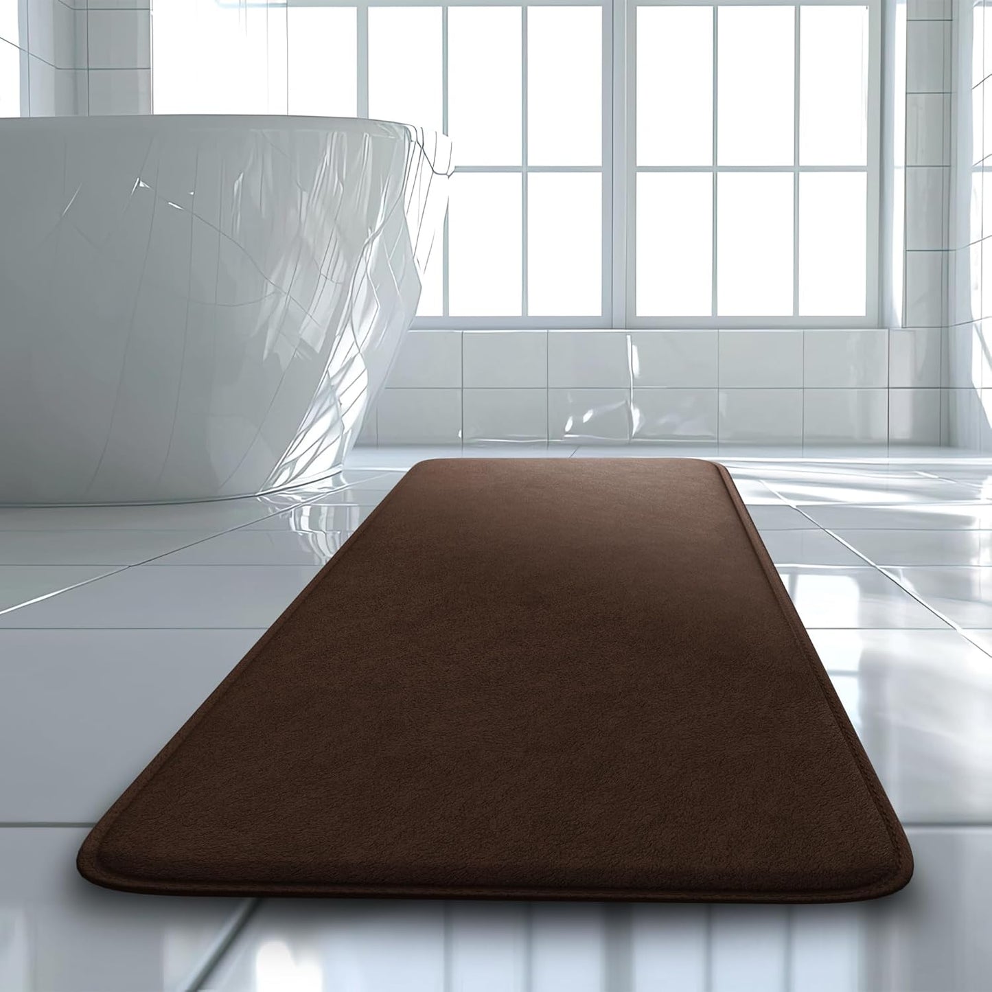 5-Piece Bathroom Rug Set - Memory Foam, Non-Slip, Machine Washable, Quick-Drying, Aqua Teal