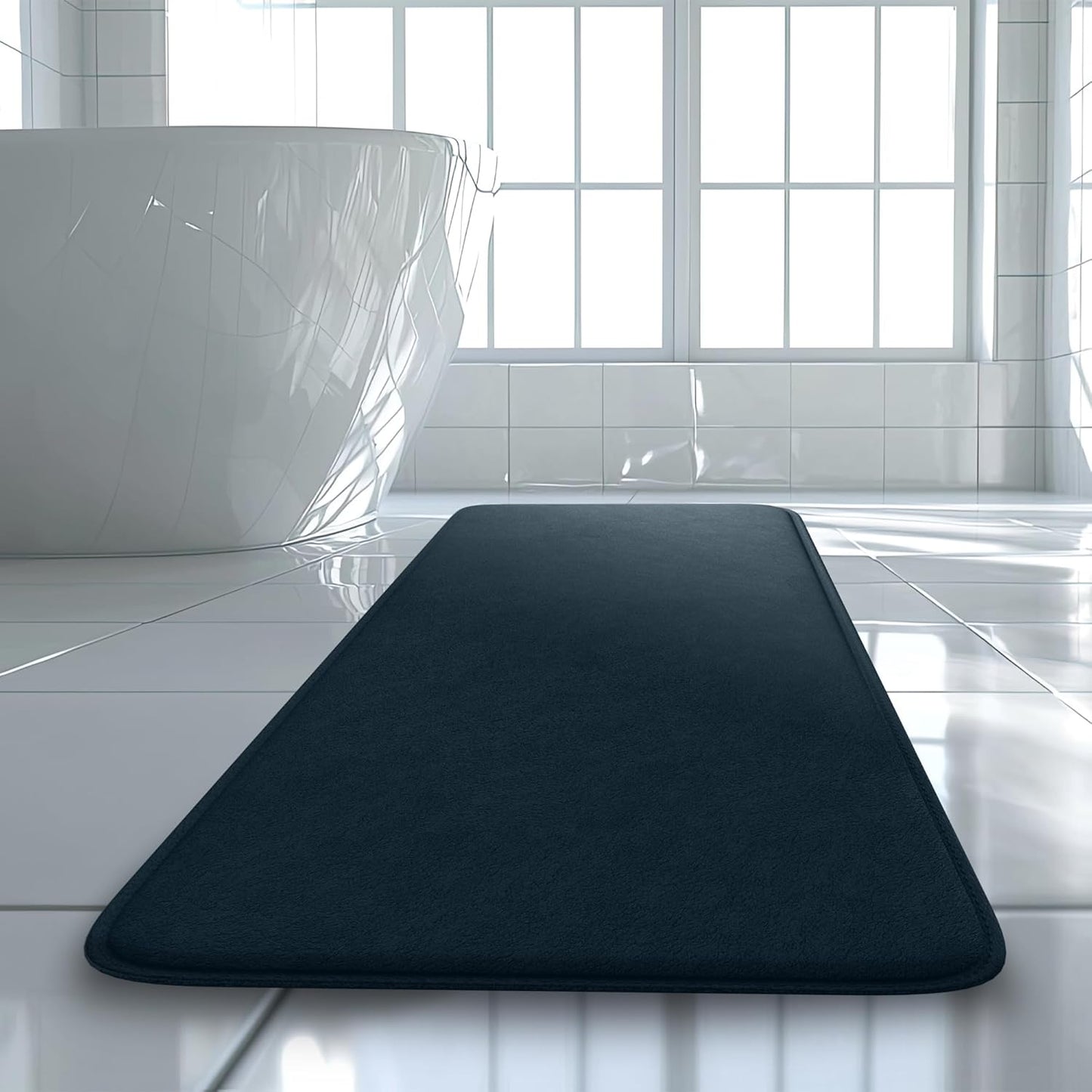 5-Piece Bathroom Rug Set - Memory Foam, Non-Slip, Machine Washable, Quick-Drying, Aqua Teal
