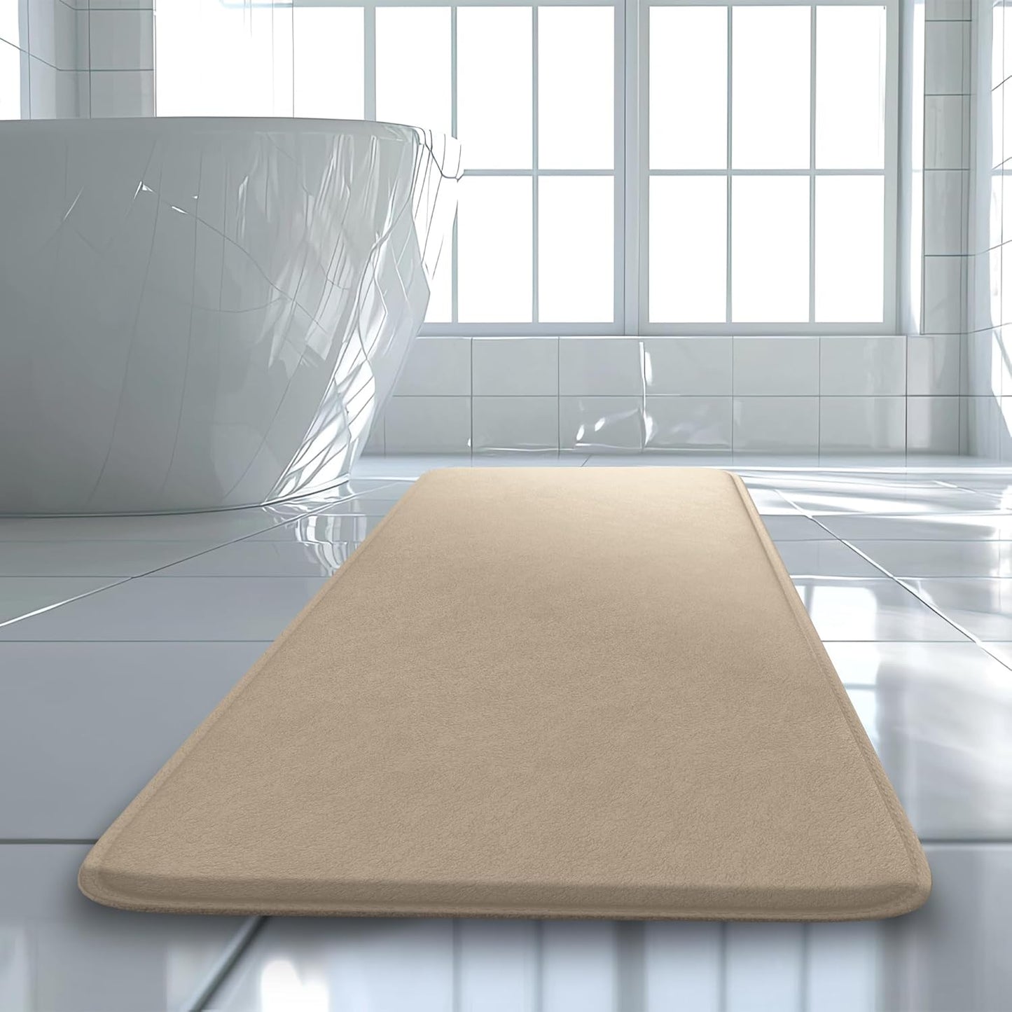 5-Piece Bathroom Rug Set - Memory Foam, Non-Slip, Machine Washable, Quick-Drying, Aqua Teal