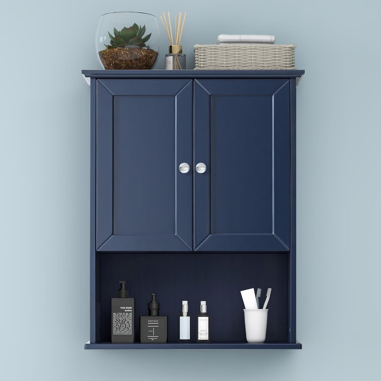 White Bathroom Wall Cabinet Over The Toilet Storage Cabinet, 24x30 Inch Wood Medicine Cabinets Wall Mounted Bathroom Cabinet with Doors for Laundry Room, Bedroom Kitchen