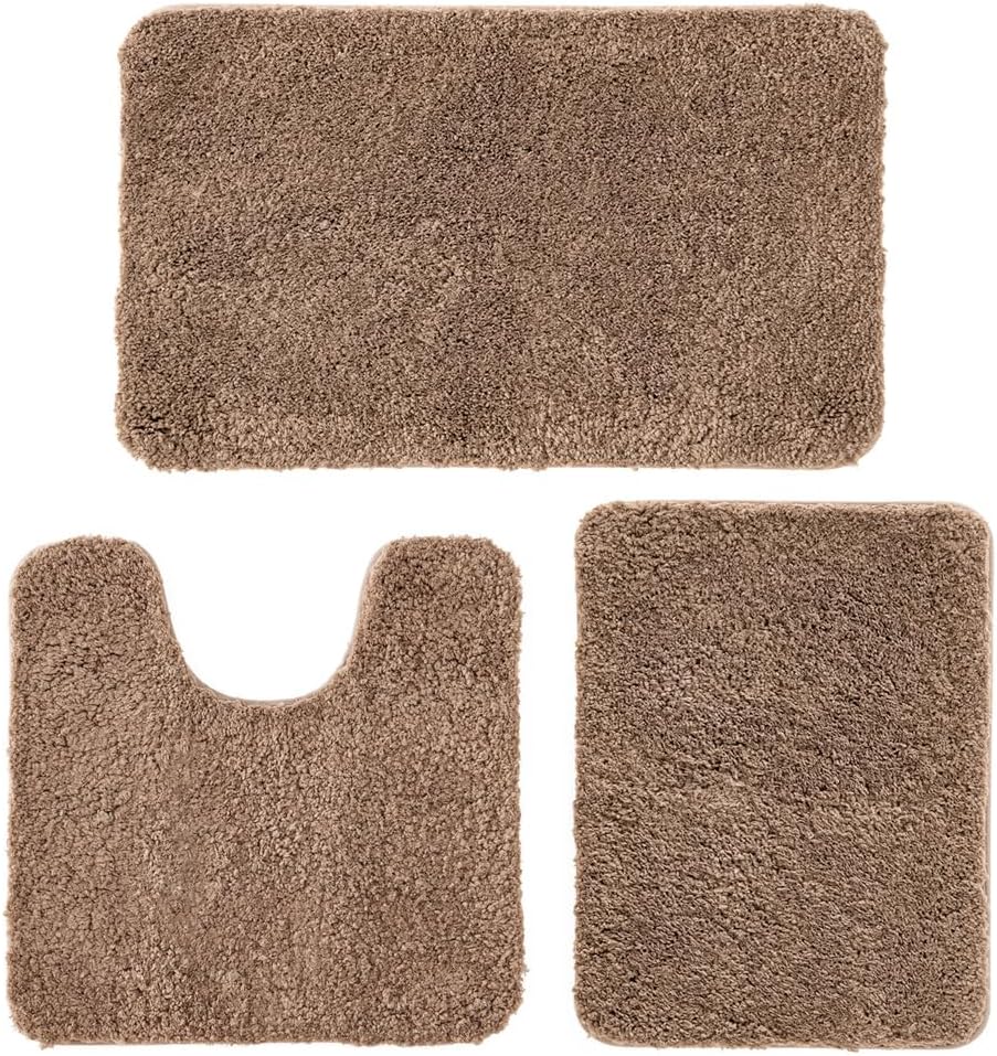 MIULEE 3 Pieces Bathroom Rugs and mats Sets Extra Thick Non Slip Microfiber Bath Mats and U-Shaped Contour Toilet Rug for Bath Room Floor Restroom,20"x30"+16"x24"+20"x20", Teal