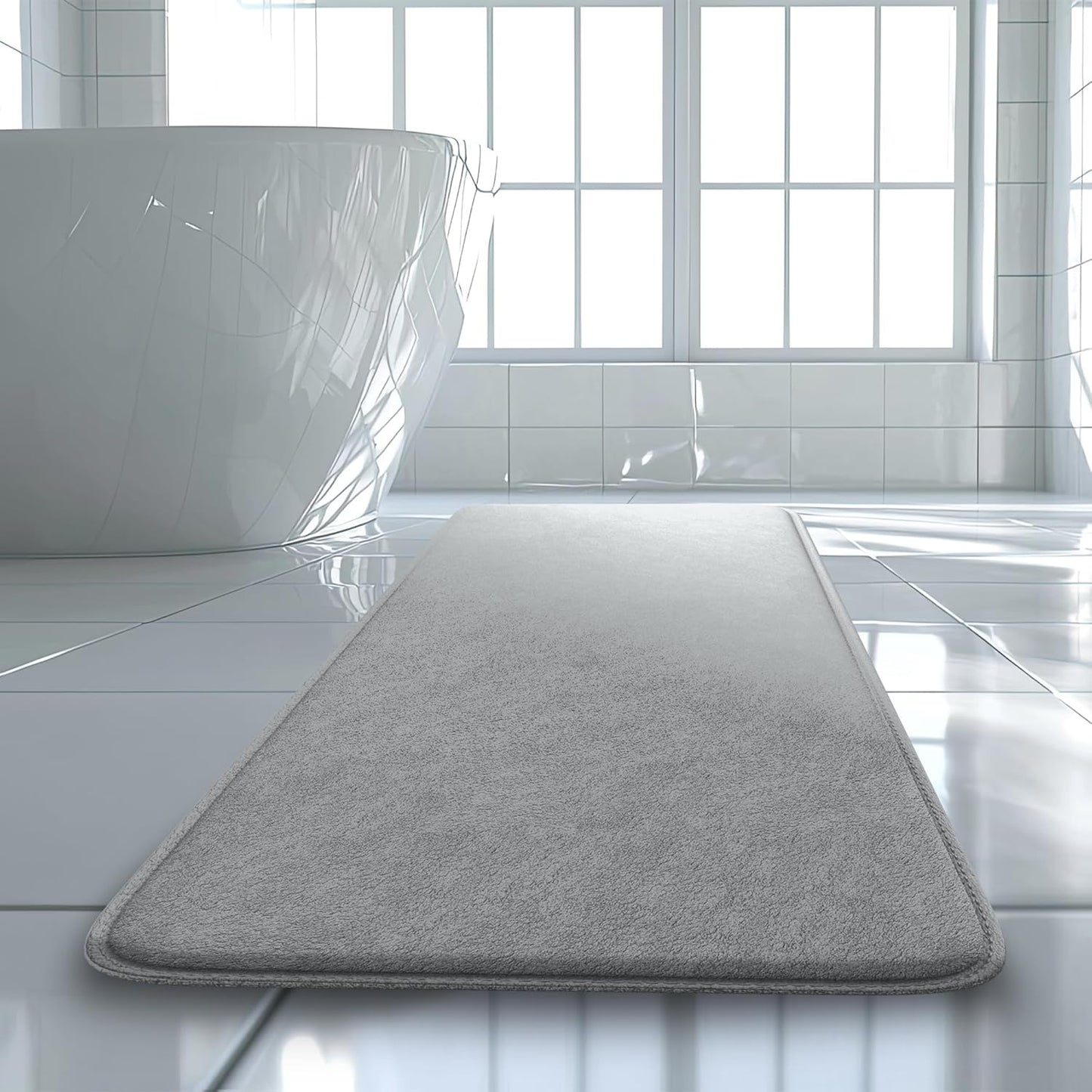 5-Piece Bathroom Rug Set - Memory Foam, Non-Slip, Machine Washable, Quick-Drying, Aqua Teal