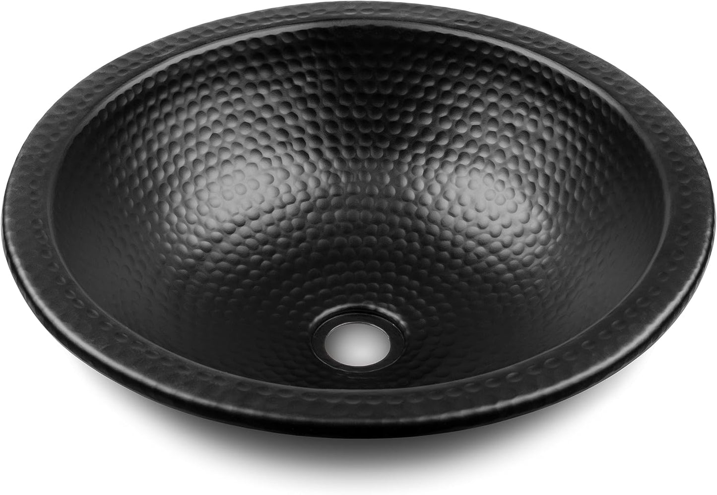 Monarch Abode 16-inch Hand Hammered Pure Copper Rotunda Dual Mount Bathroom Sink, Drop-In or Undermount Vanity Sink, Single Circular Bowl